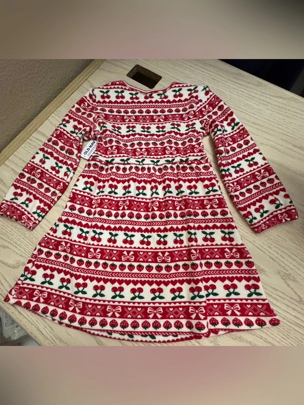 Long-Sleeve Waffle-Knit Dress for Toddler Girls size 3T